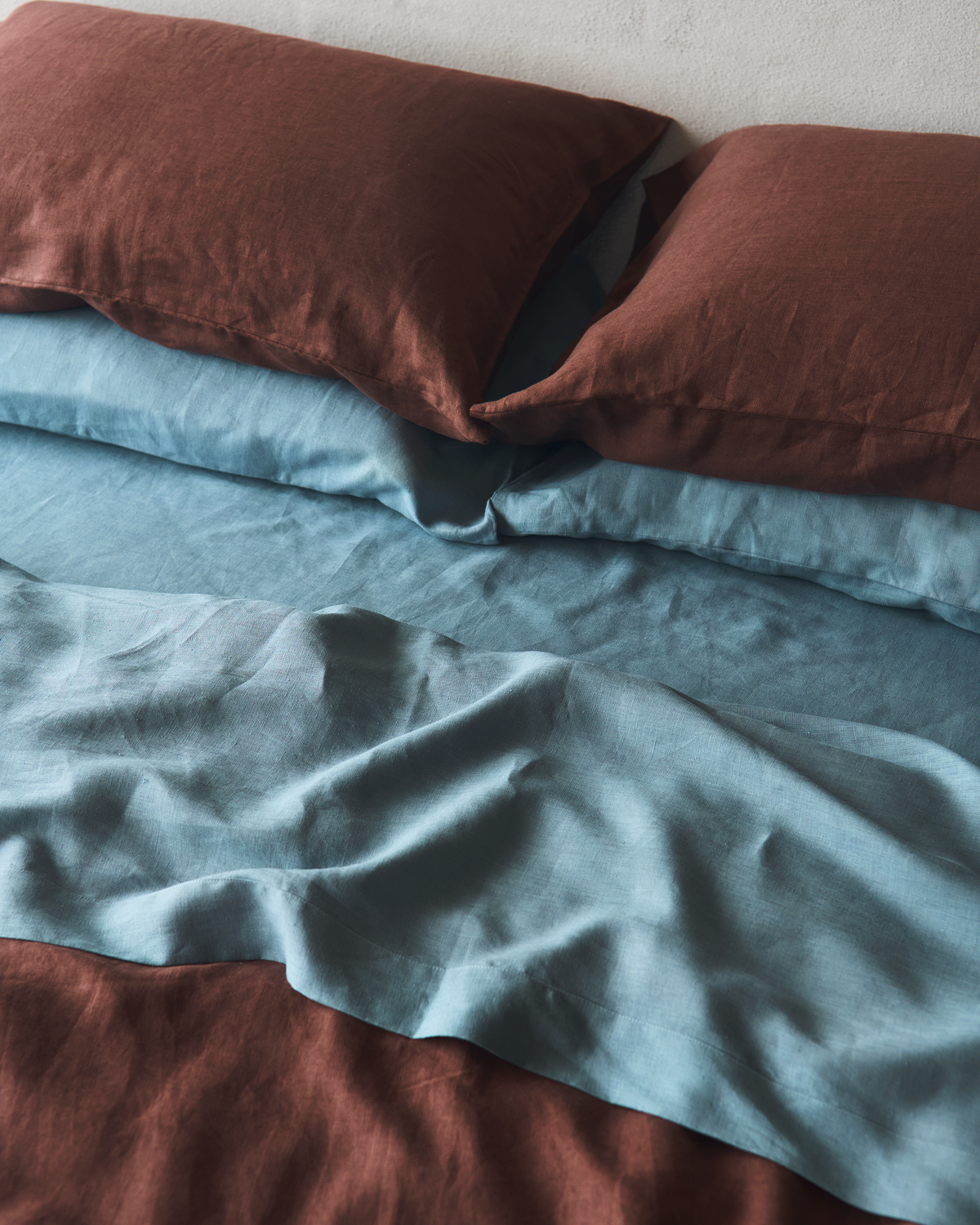 Cacao & Lagoon 100% French Flax Linen Bedding Bundle – Bed Threads