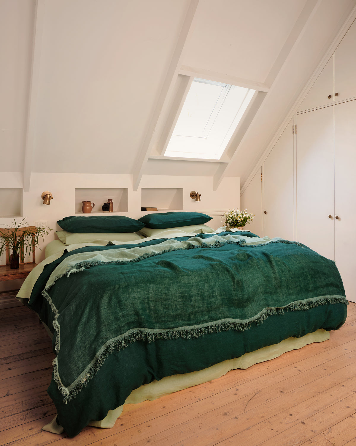Bed Threads Forest & Sage 100% French...