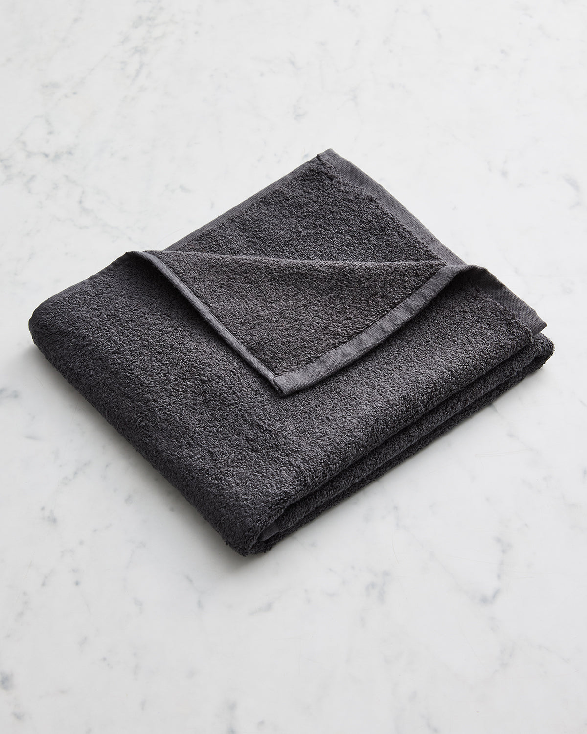 Charcoal 100 French Flax Linen Terry Hand and Face Towel Bed Threads