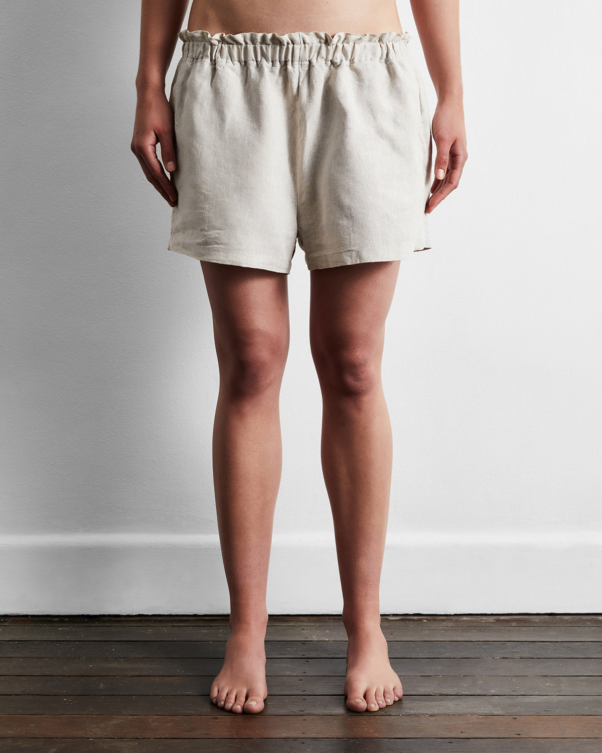 Oatmeal Cotton Oversized Boxy Shorts