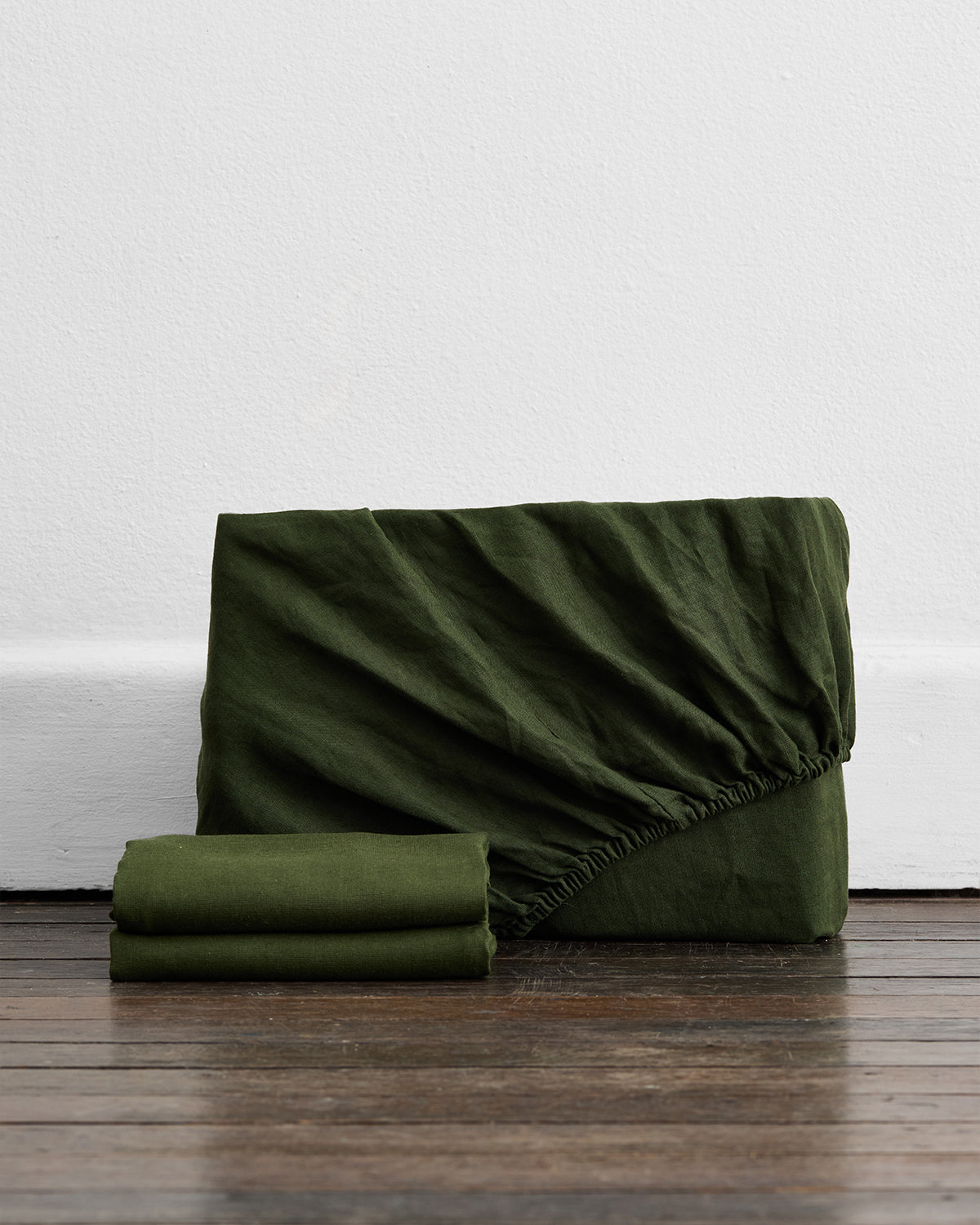 100% French Flax Linen Sheet Set- Lichen