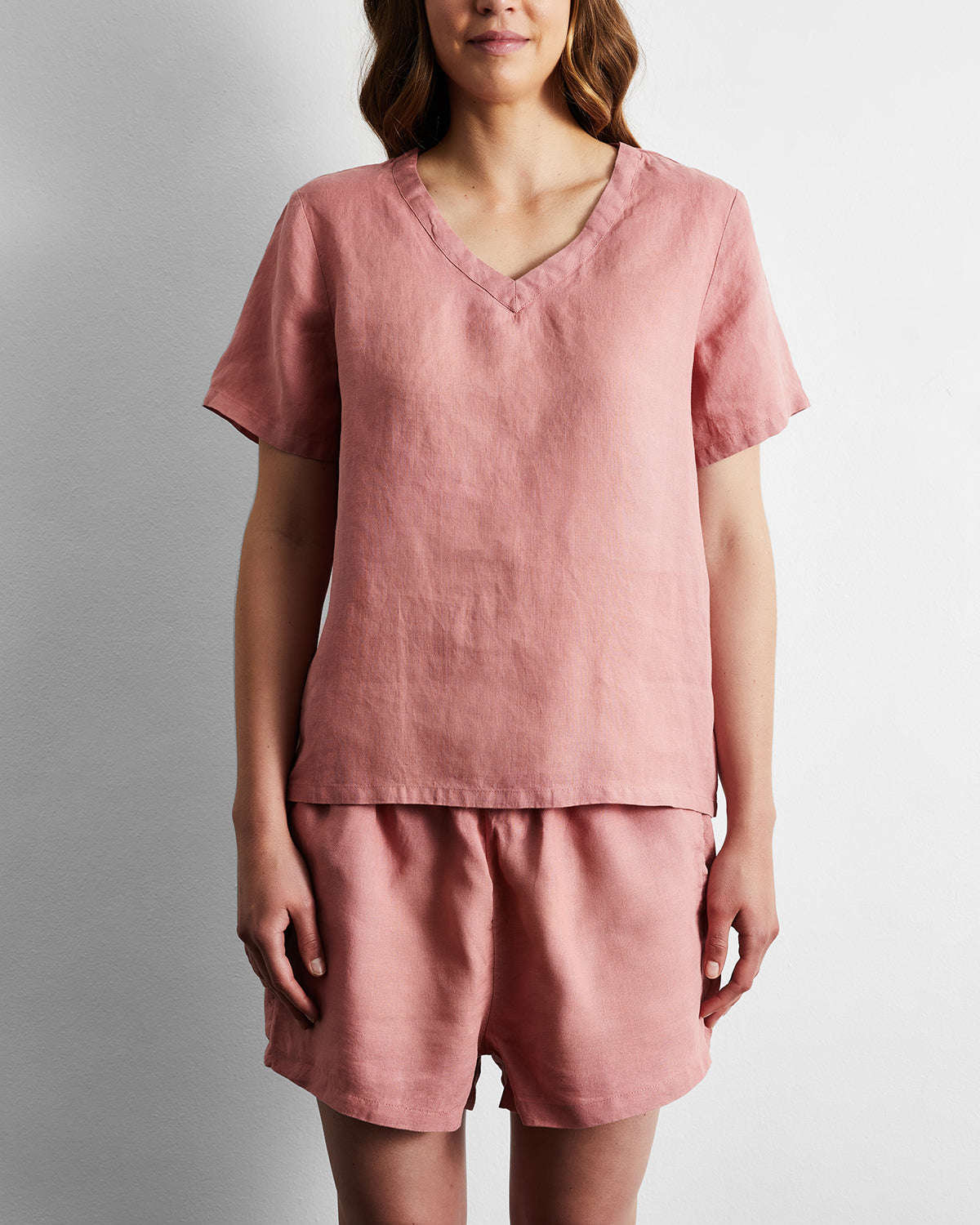 Flax Blouse, 100% Linen, Pink purchases Size S