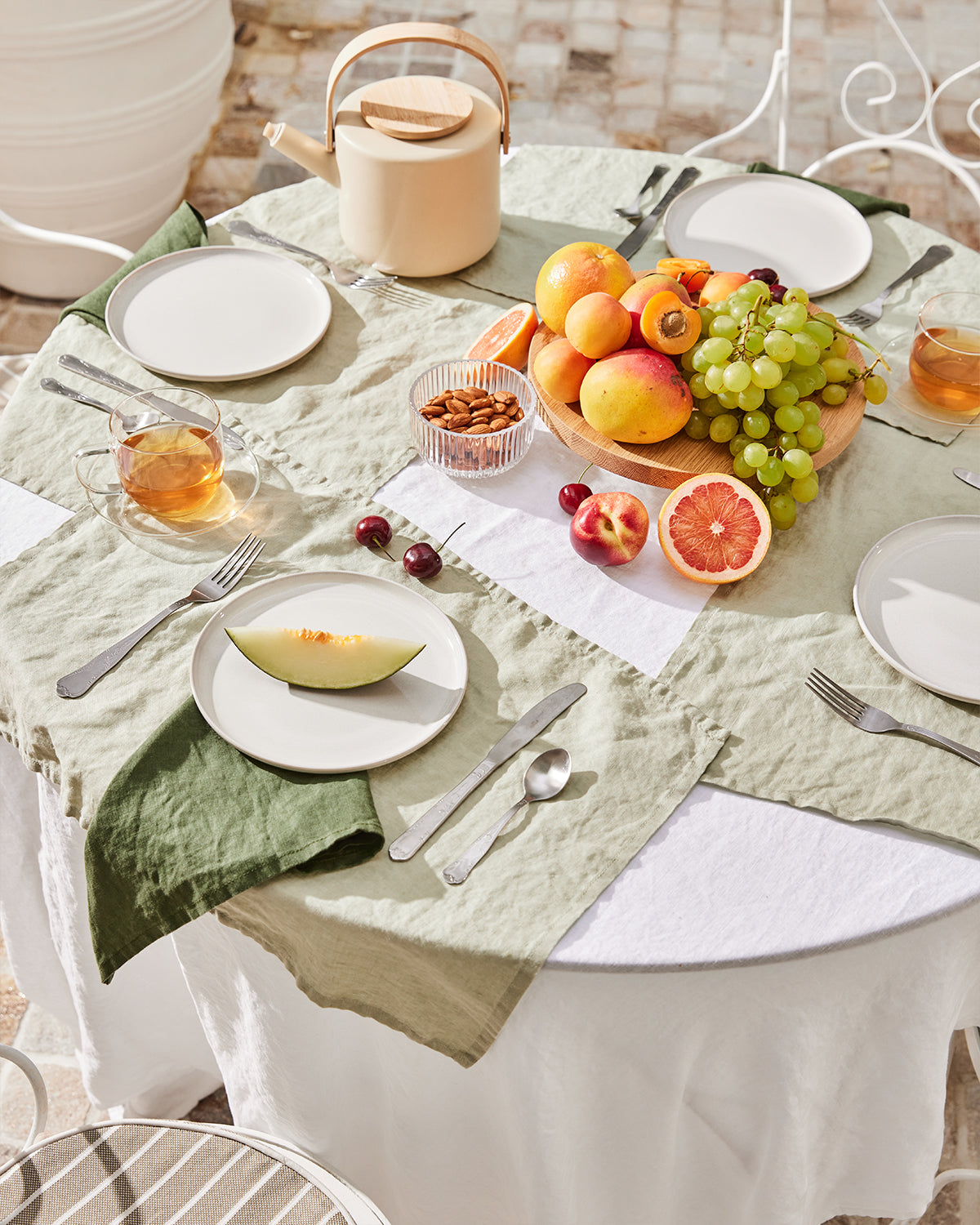 linen dressing table mats Sage 100% French Flax Linen Placemats (Set of Four)