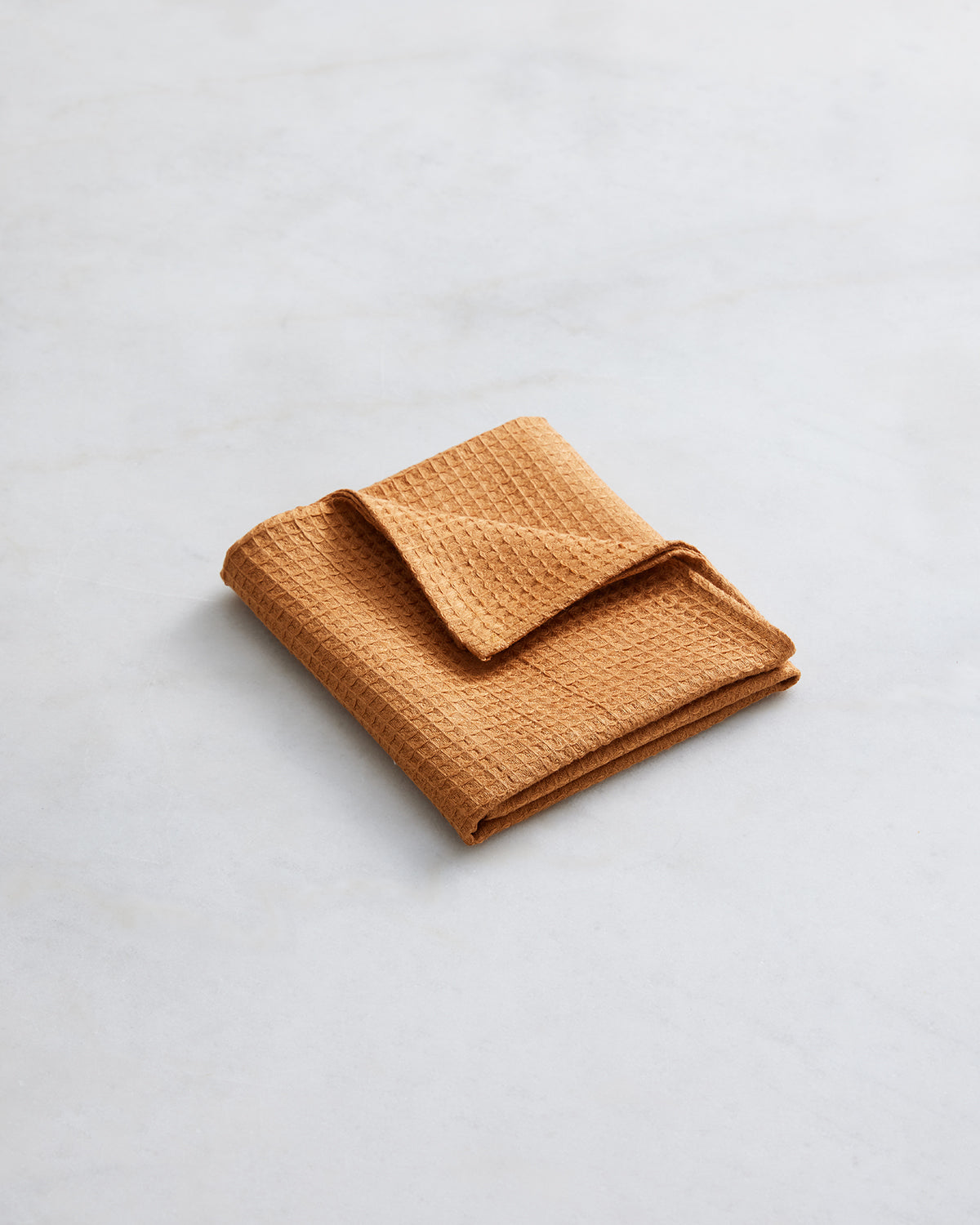 100% Linen Waffle Hand and Face Towel in Rust - Bed Threads