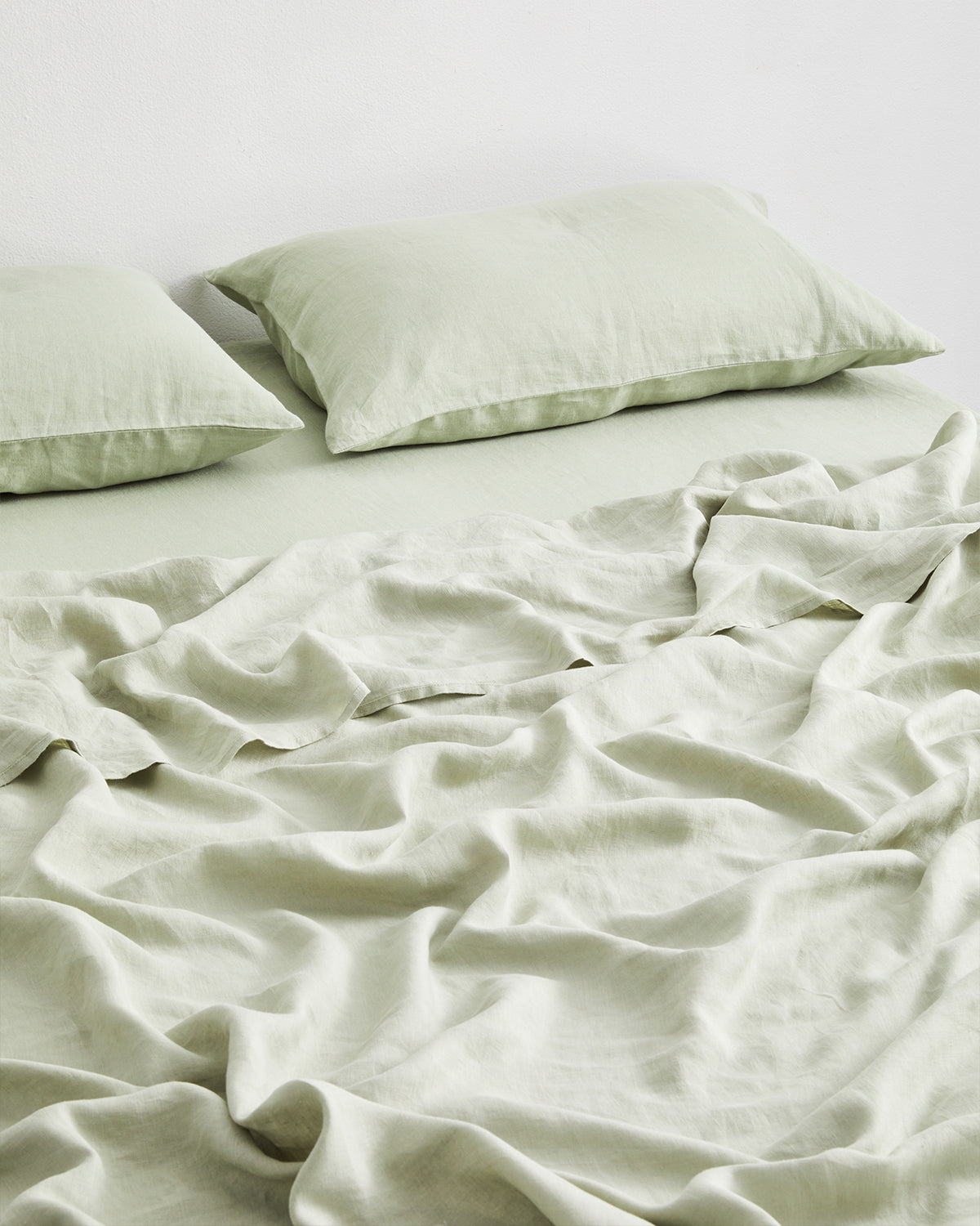 Olive 100% Flax Linen Bedding Set at Bed Threads