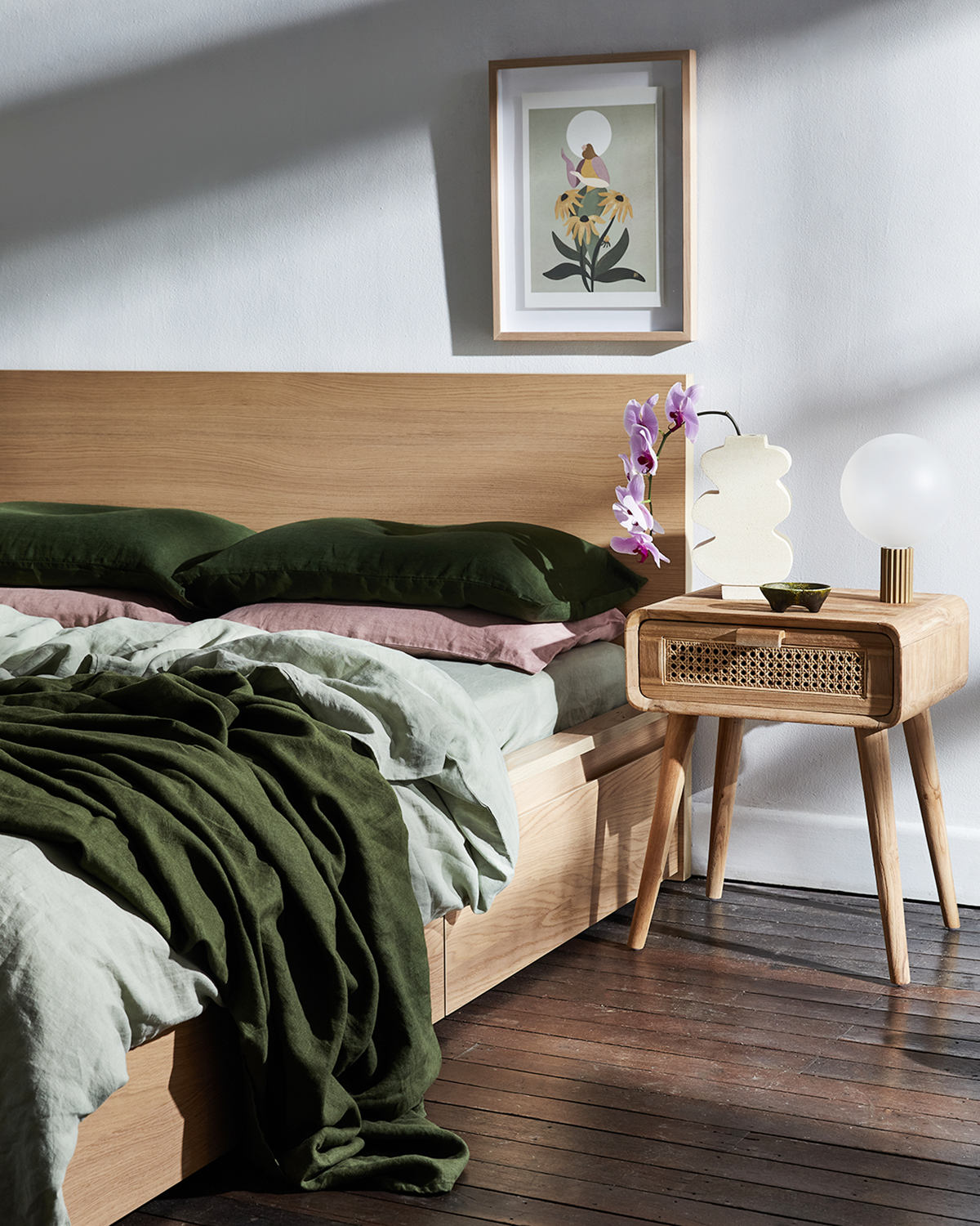 Olive 100 French Flax Linen Throw