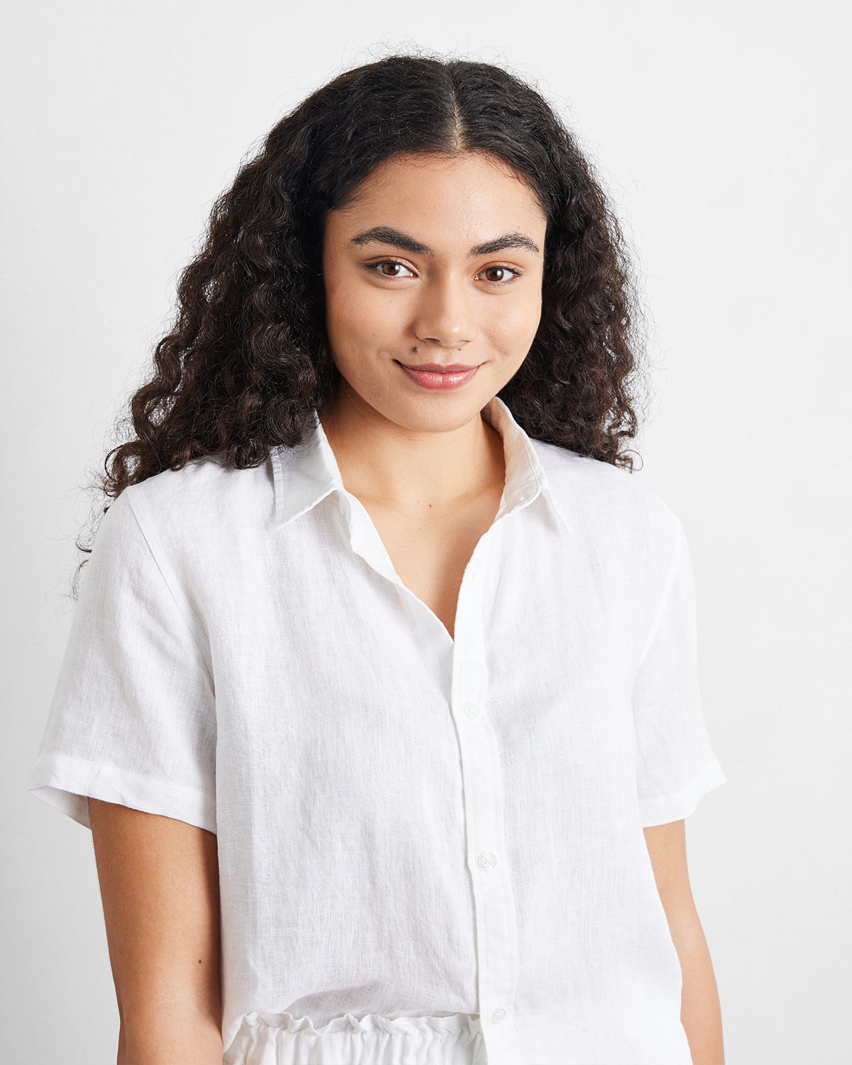 Short-Sleeve Linen Shirt, Regular