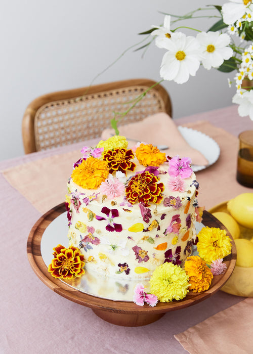 Therese Lum's Lemon Yogurt Cake With Pressed Flowers