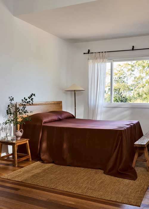 Should You Ditch the Duvet for a Heavy Linen Bed Cover This Summer?