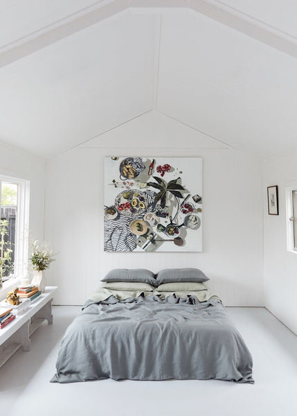 6 Tranquil Bedrooms Featuring Our Mineral Linen Sheets