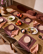 Cacao 100% French Flax Linen Placemats (Set of Four) - view