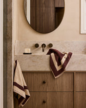 Crème & Cacao Two-Toned 100% Cotton Terry Hand Towel - view