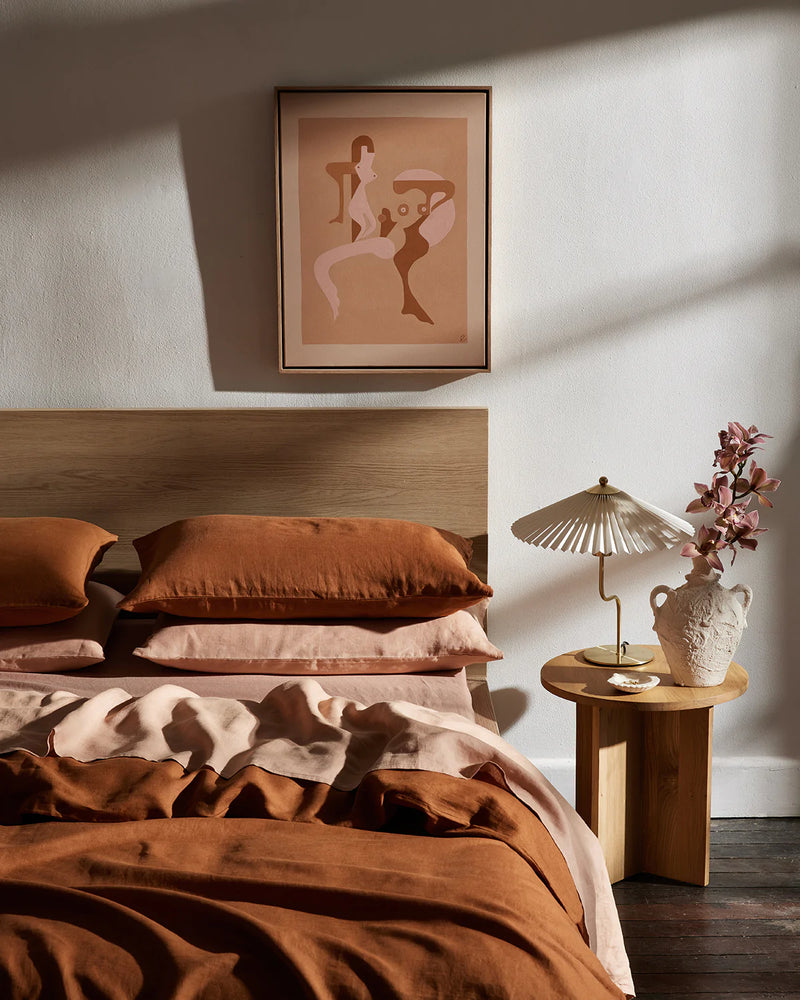 Rust 100% French Flax Linen Bedding Set