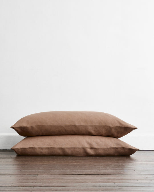 Portobello 100% French Flax Linen King Pillowcases (Set of Two)