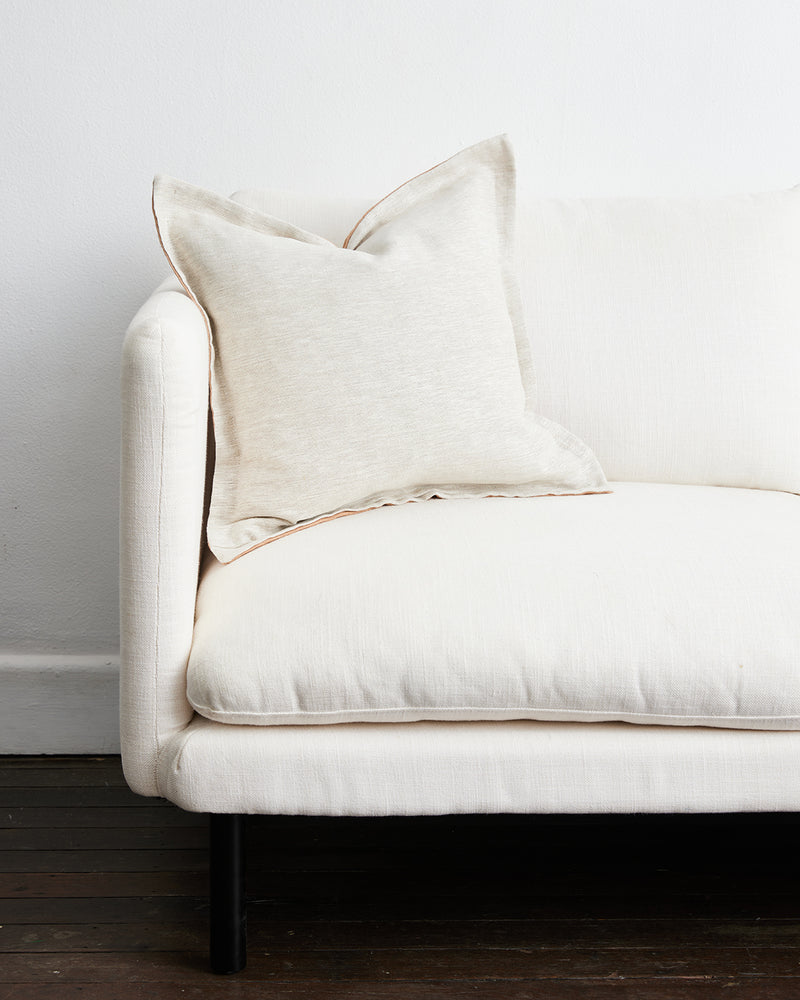 Terracotta & Oatmeal 100% French Flax Linen Cushion Cover