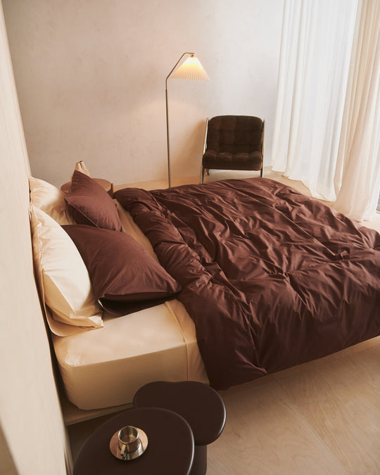 Espresso 100% Organic Cotton Percale Duvet Cover