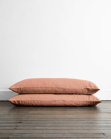 Hazelnut 100% French Flax Linen Pillowcases (Set of Two)