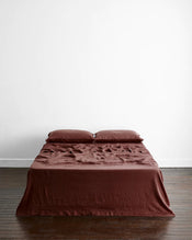 Cacao 100% French Flax Linen Sheet Set - view