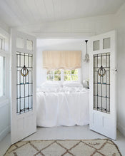 White 100% French Flax Linen Sheet Set - view