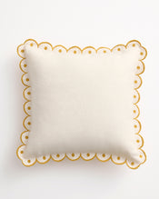 Crème & Turmeric 100% French Flax Linen Arch Cushion Cover - view