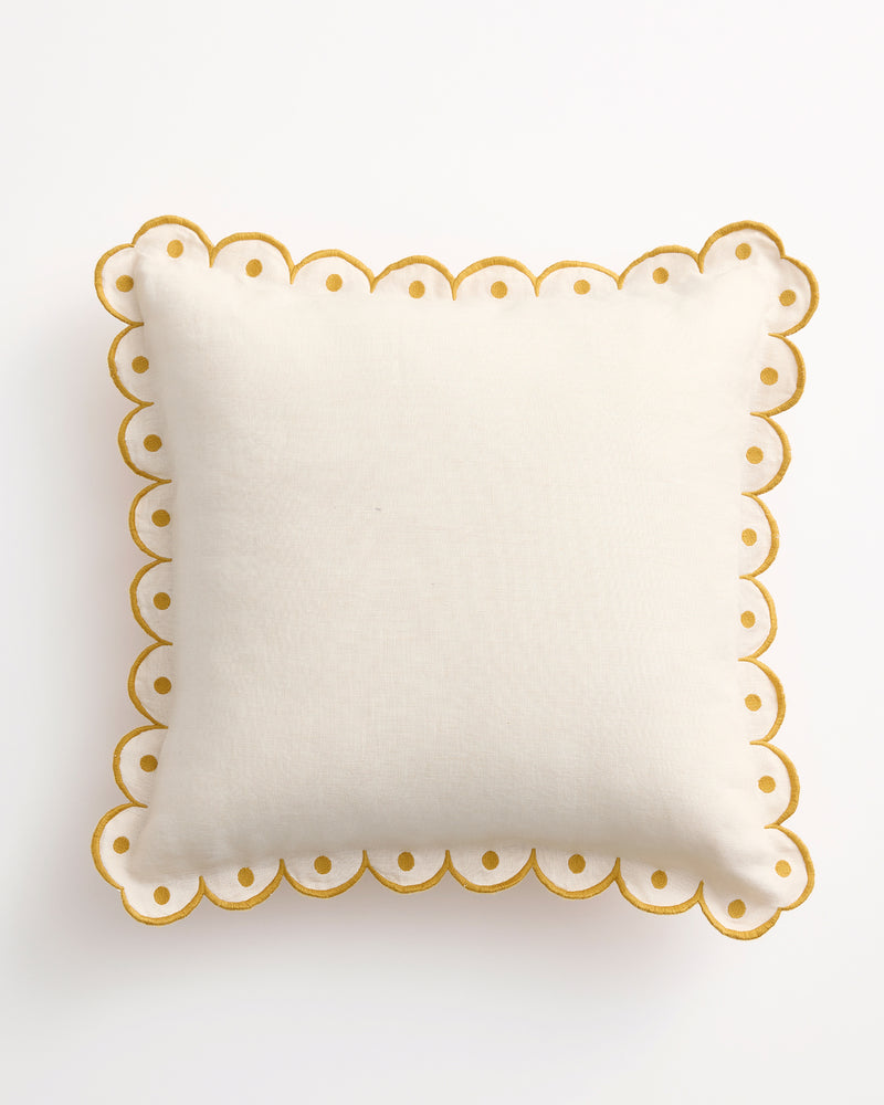 Crème & Turmeric 100% French Flax Linen Arch Cushion Cover