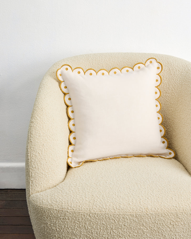 Crème & Turmeric 100% French Flax Linen Arch Cushion Cover