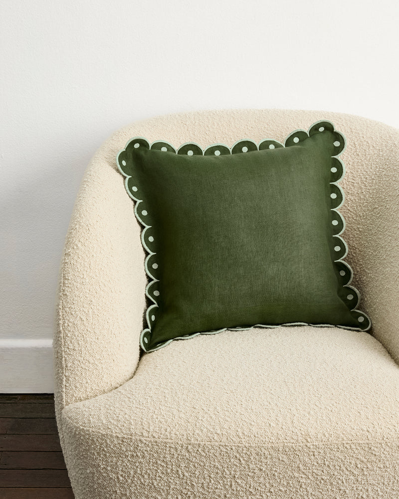 Olive & Sage 100% French Flax Linen Arch Cushion Cover