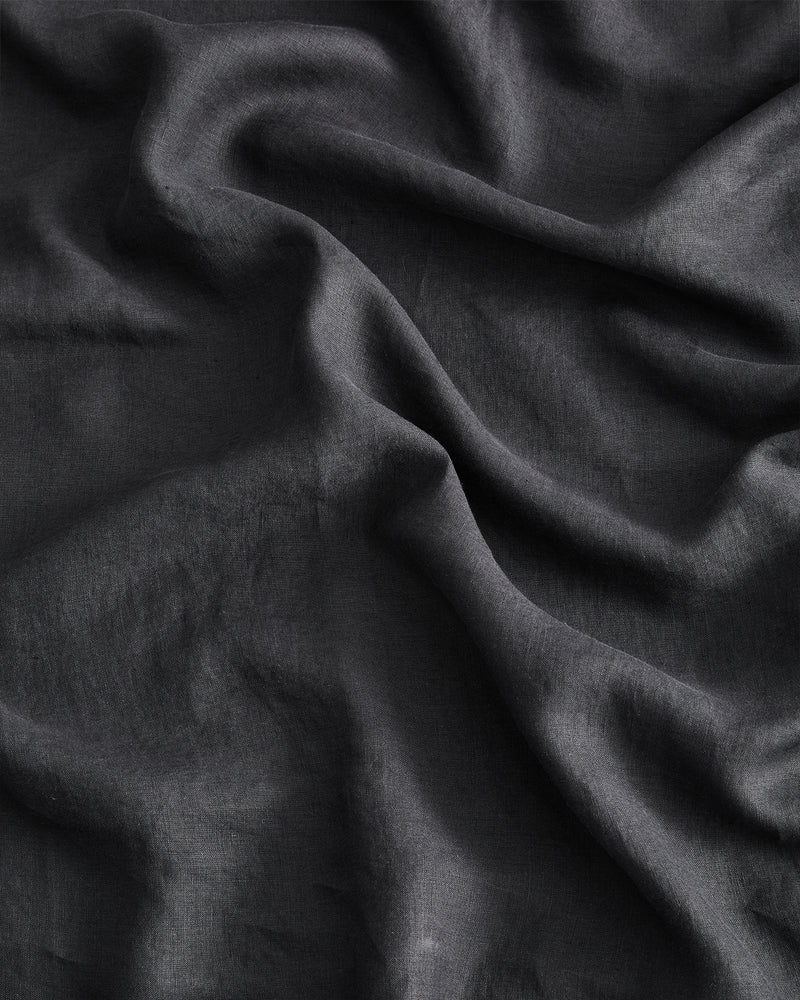 Charcoal 100% French Flax Linen Duvet Cover Set