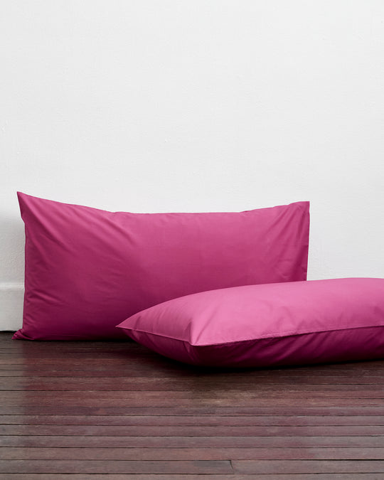 Berry 100% Organic Cotton Percale King Pillowcases (Set of Two)