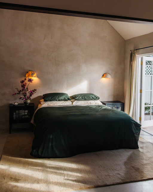 Moss Organic Cotton Percale Duvet Cover