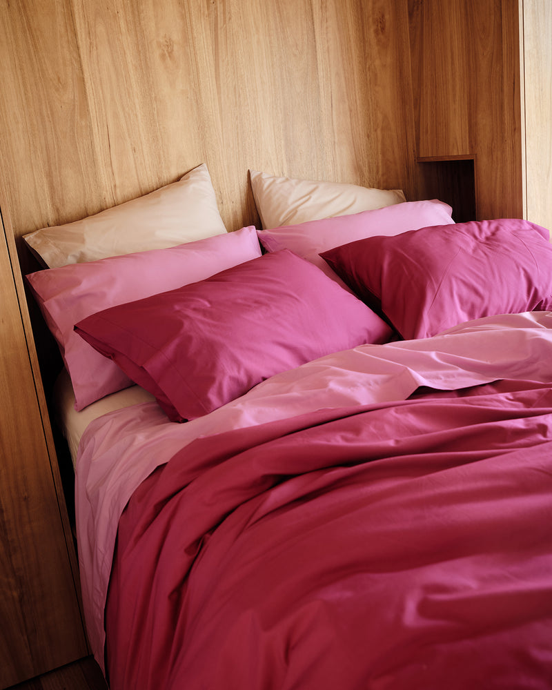 Berry, Bubblegum & Oyster 100% Organic Cotton Percale Bedding Bundle