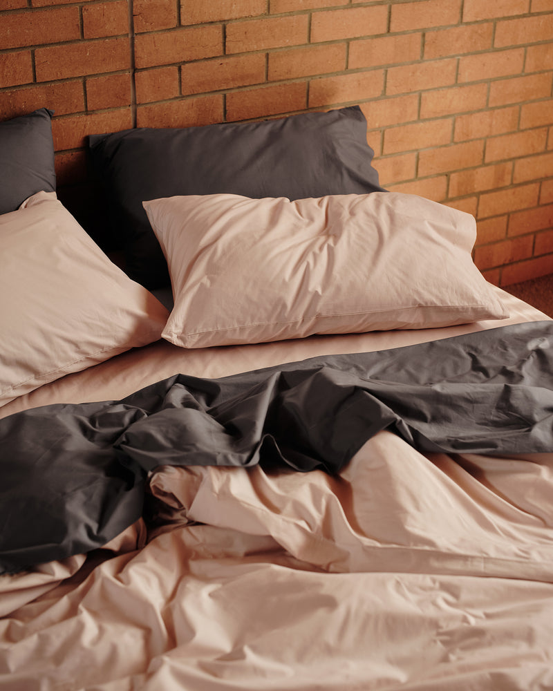 Oyster & Graphite 100% Organic Cotton Percale Bedding Bundle