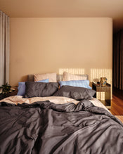Graphite, Oyster & Sky 100% Organic Cotton Percale Bedding Bundle - view