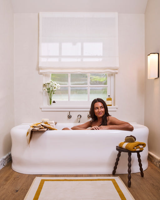 Crème & Turmeric Two-Toned Bath Mat