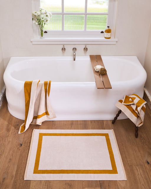 Crème & Turmeric Two-Toned Bath Mat