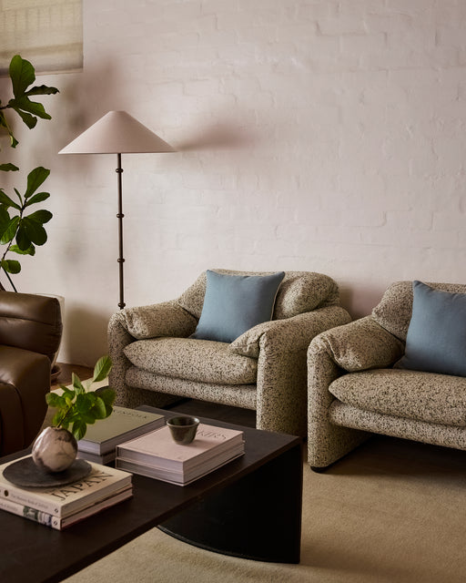 Lagoon & Crème 100% French Flax Linen Piped Cushion Cover