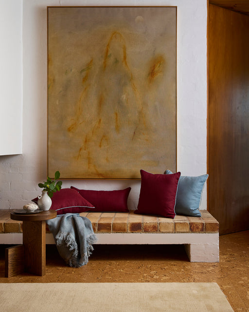 Mulberry & Lagoon 100% French Flax Linen Piped Cushion Cover