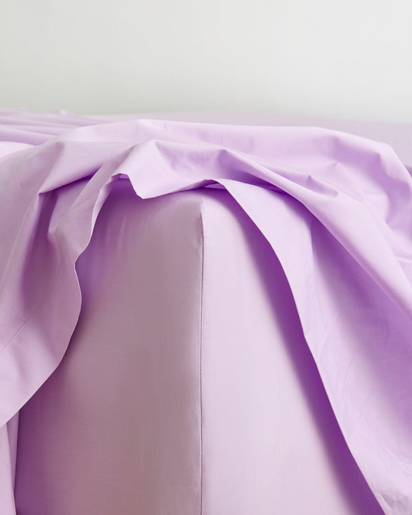 Violet 100% Organic Cotton Percale Fitted Sheet