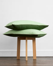 Moss, Apple & Vanilla Piped 100% Organic Cotton Percale Pillowcases (Set of Two) - view