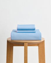 Aegean, Sky & Bubblegum Piped 100% Organic Cotton Percale Duvet Cover Set - view