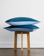 Aegean, Sky & Bubblegum Piped 100% Organic Cotton Percale Duvet Cover Set - view