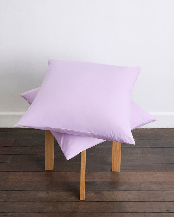 Violet 100% Organic Cotton Percale European Pillowcases (Set of Two)