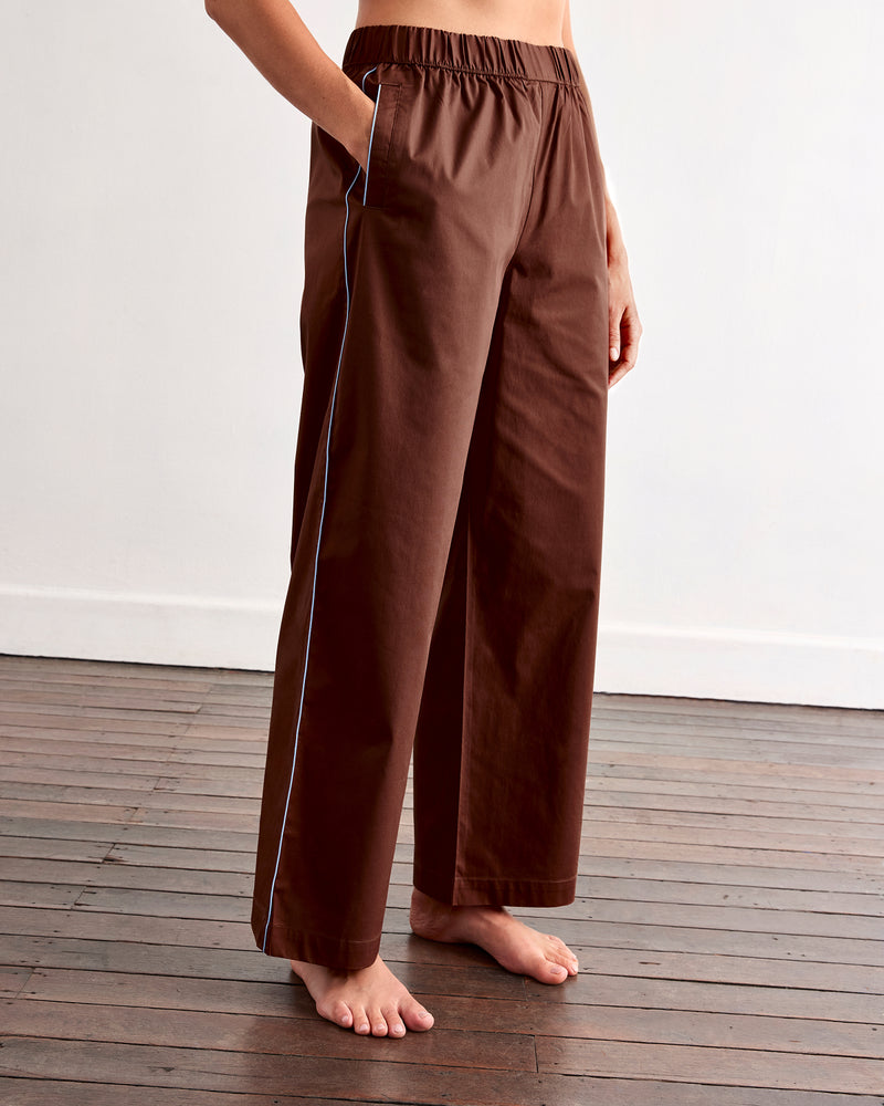 Espresso & Sky Piped Pants