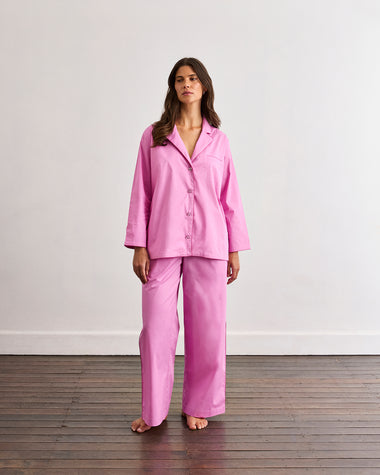 Bubblegum & Berry Piped Long Sleeve Shirt