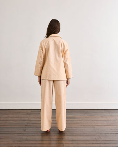 Vanilla & Espresso Piped Long Sleep Set