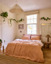 Terracotta, Rosewater & Lavender 100% French Flax Linen Bedding Bundle - view