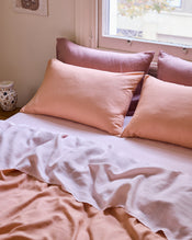 Terracotta, Rosewater & Lavender 100% French Flax Linen Bedding Bundle - view