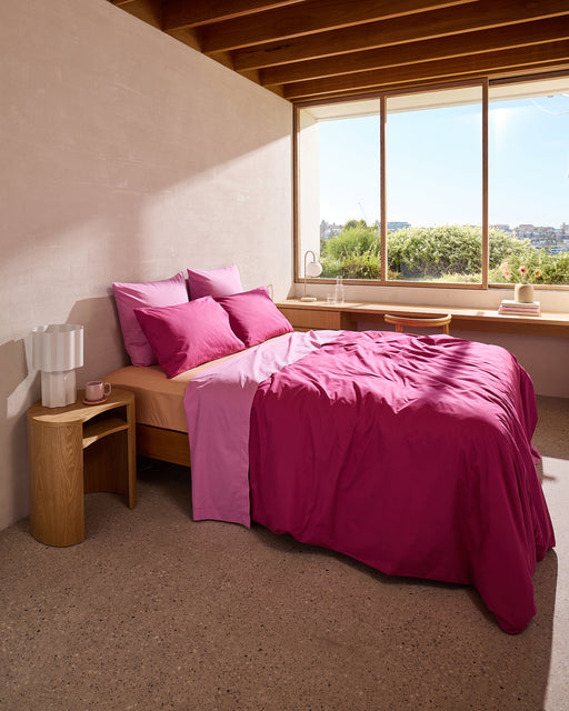 Bubblegum 100% Organic Cotton Percale European Pillowcases (Set of Two)