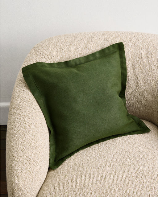Olive 100% French Flax Linen Cushion Cover