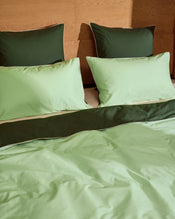 Moss, Apple & Vanilla Piped 100% Organic Cotton Percale Pillowcases (Set of Two) - view
